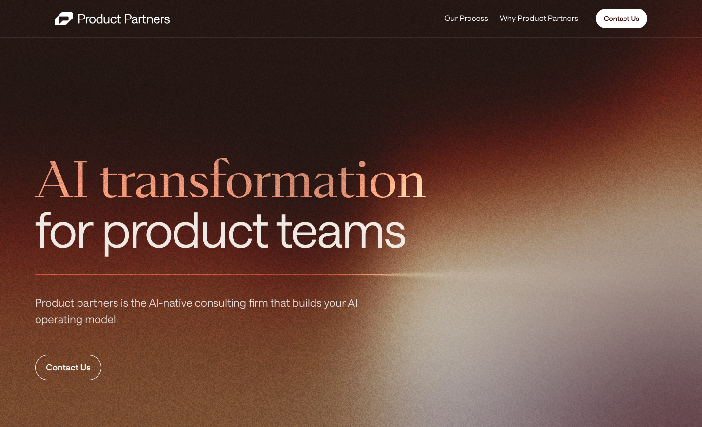 Product Partners website header